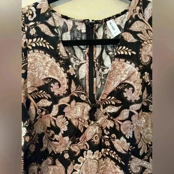 ANTHROPOLOGIE KIVARI V-Neck Puff-Sleeve Linen Dress - Picture 10 of 16